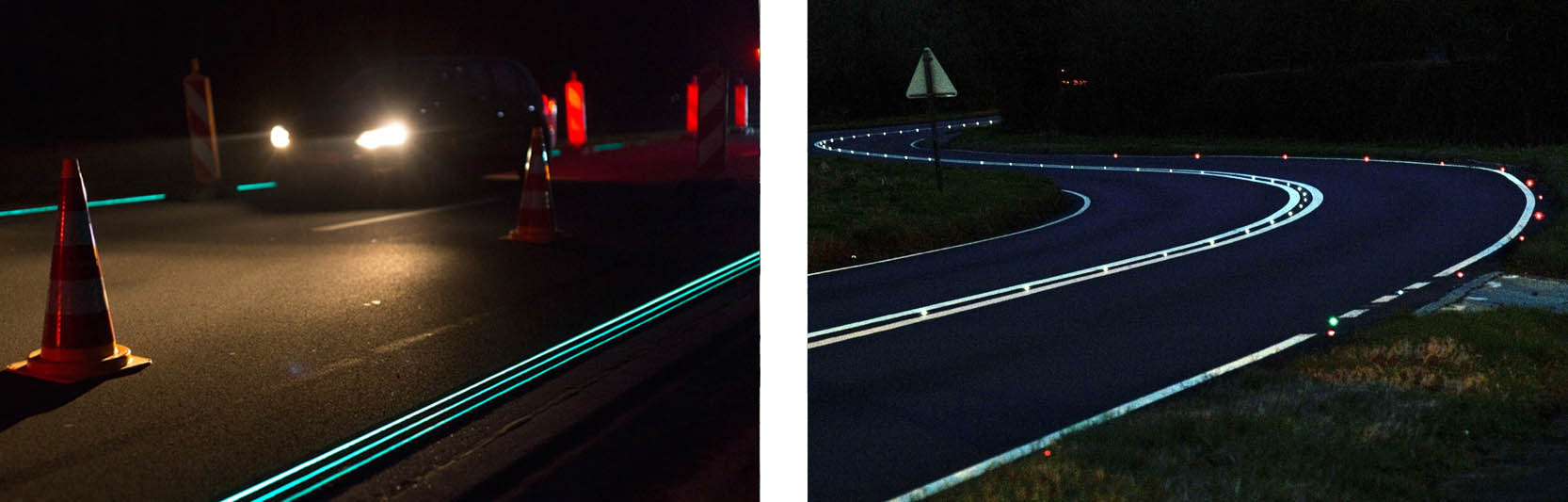 световозвращающая разметка на дорогах